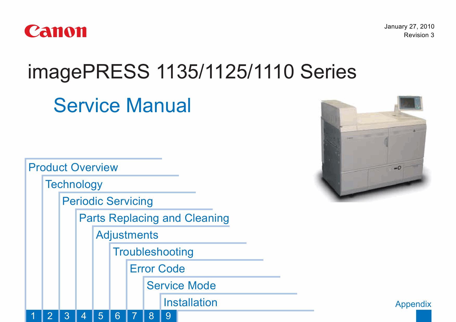 CANON imagePRESS 1110 1125 1135 Service Manual PDF download-1